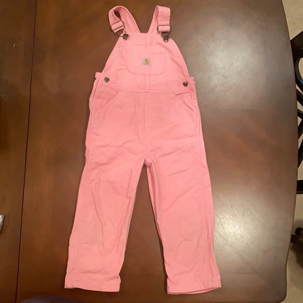 EUC Girls Pink Carhartt overalls size 3T